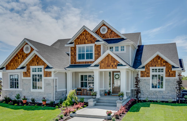 High end house with lots of windows