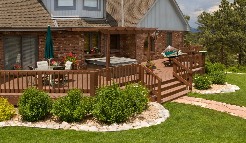 Deck-172957857 Nicely done wooden deck