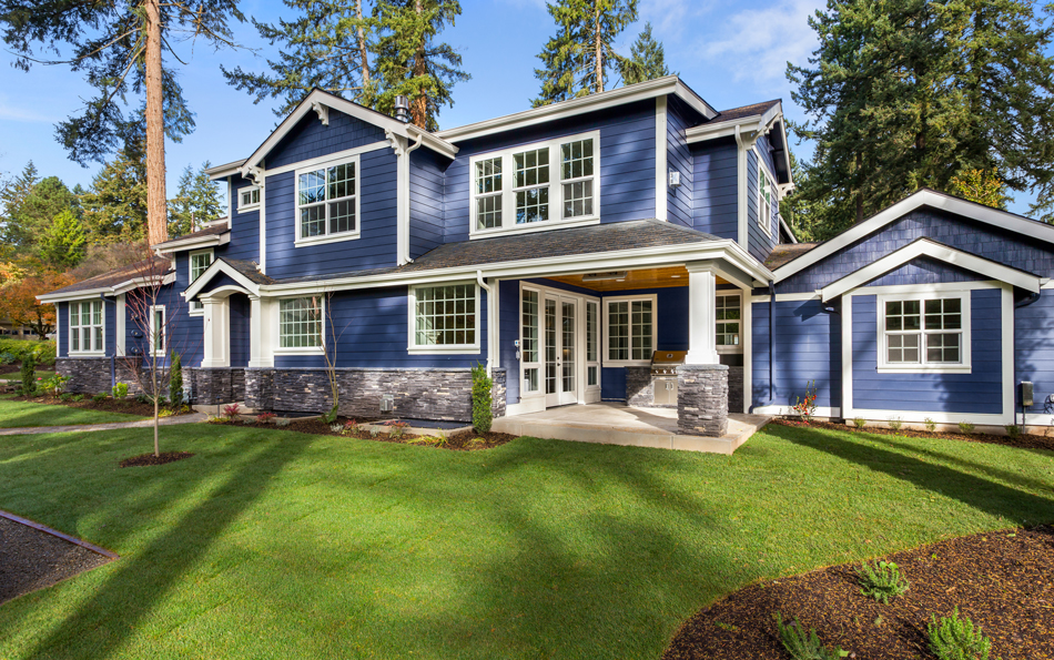 Blue home exterior
